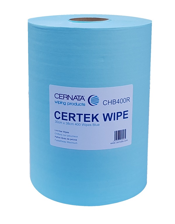 CERTEK� Lint Free Wiping Roll 30x38cm 400 Sheets Blue